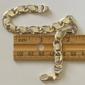 925 Silver 8mm bracelet handmade 9inch link chain